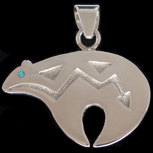 Navajo Sterling Silver Bear Pendant - Robert Taylor (#45)