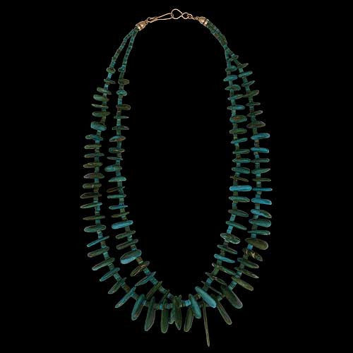 Persian Turquoise Necklace w/ 14 Karat Gold Clasps - John Huntress (#8)