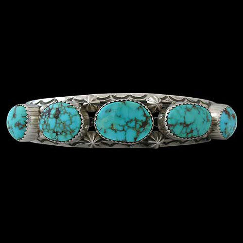 Navajo 5 Stone Godber Turquoise Bracelet - Toby Henderson (#039)