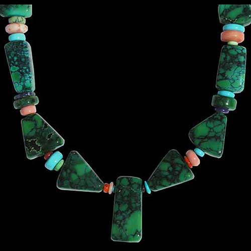 Southwestern Hobe Chinese Turquoise Necklace - Kai Gallagher (#04)