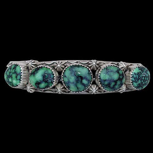 Navajo 5 Stone Candelaria Variscite Bracelet - Toby Henderson #068