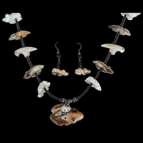 Zuni Fetish Necklace and Earrings Set - Debra Gasper (#01)