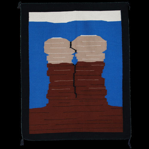 Navajo Pictorial Twin Rocks Rug - Eleanor Yazzie (#112)