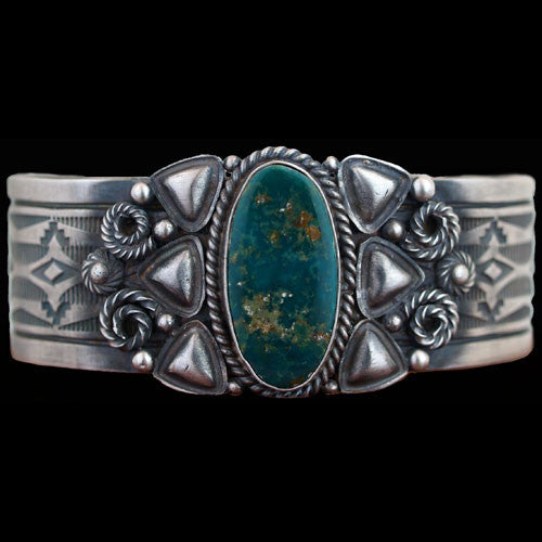 Navajo Blue Gem Turquoise Bracelet - Derrick Gordon (#14)