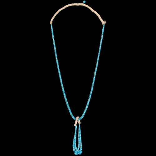 Santo Domingo Sleeping Beauty Turquoise Necklace w/ Jacla - Ray Lovato (#120)