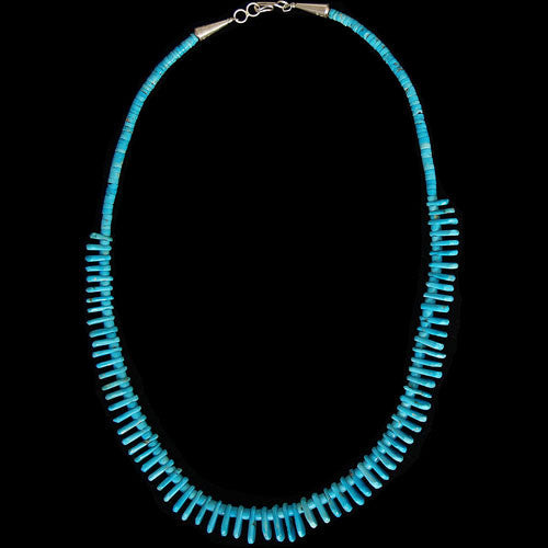 Santo Domingo Sleeping Beauty Turquoise Tab Necklace - Melissa Lovato (#04)