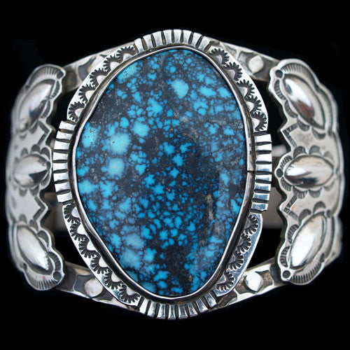 Navajo Natural Gem Grade Spiderweb Kingman Turquoise Bracelet (#27)