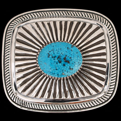 Navajo Morenci Turquoise Buckle - Allison Lee (#169)