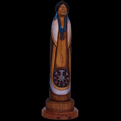 Navajo Woman Folkart Carving - Cecil Miles (#02)