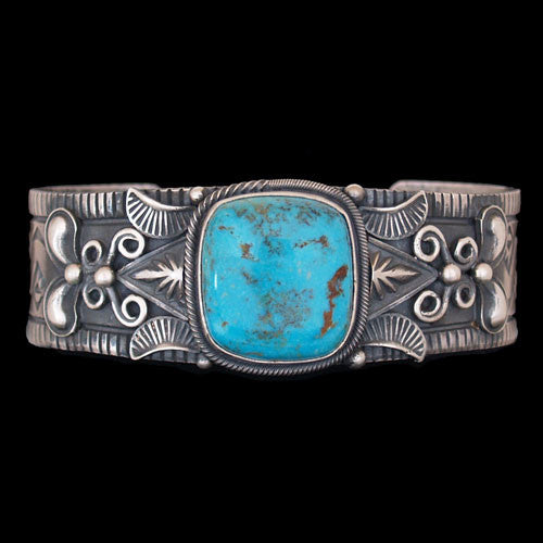 Navajo Sterling Silver & Royston Turquoise Bracelet - Derrick Gordon (#23)