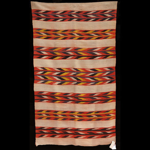 Navajo Handspun Feather Pattern Blanket (#49)