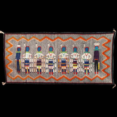 Navajo Handspun Wool Yei Rug (#50)