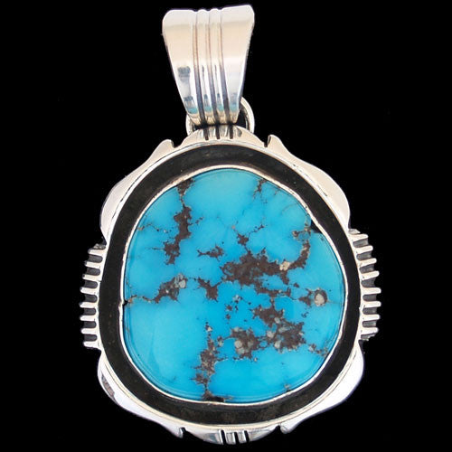 Navajo Sleeping Beauty Turquoise Sterling Silver Pendant - Will Denetdale (#255)