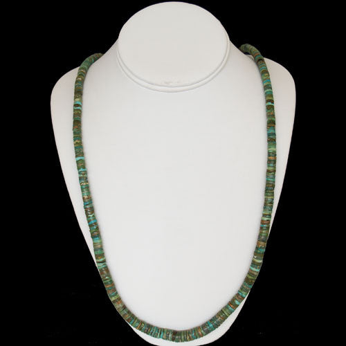 Santo Domingo Handmade Natural Gem Grade Stone Mountain Turquoise Necklace - Ray Lovato (#136)