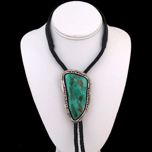 Navajo Natural Gem Grade Royston Turquoise Bolo Tie - Will Denetdale (#262)