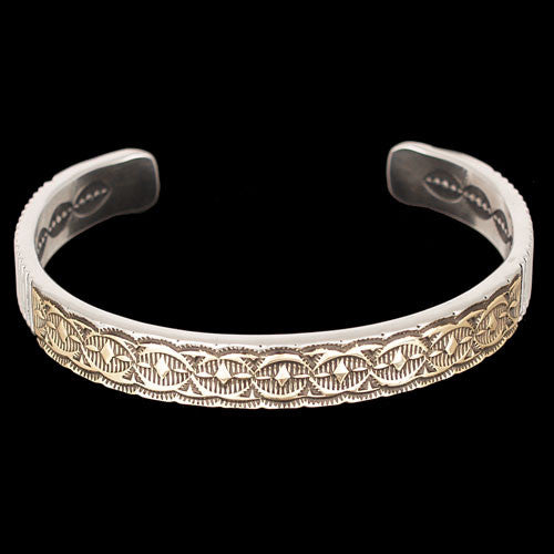 Navajo Sterling Silver and 14k Gold Bracelet - Johnathan Nez (#01)