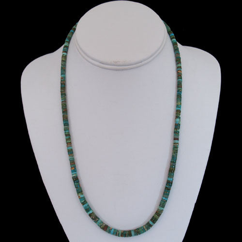 Santo Domingo Handmade Natural Gem Grade Stone Mountain Turquoise Necklace - Ray and Melissa Lovato (#146)