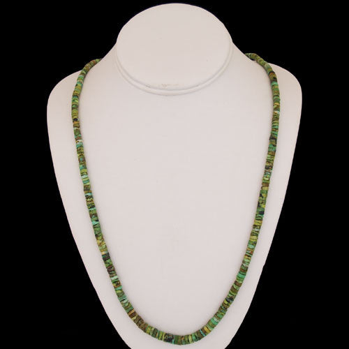 Santo Domingo Handmade Natural Gem Grade Stennich Turquoise Bead Necklace - Ray Lovato (#147)